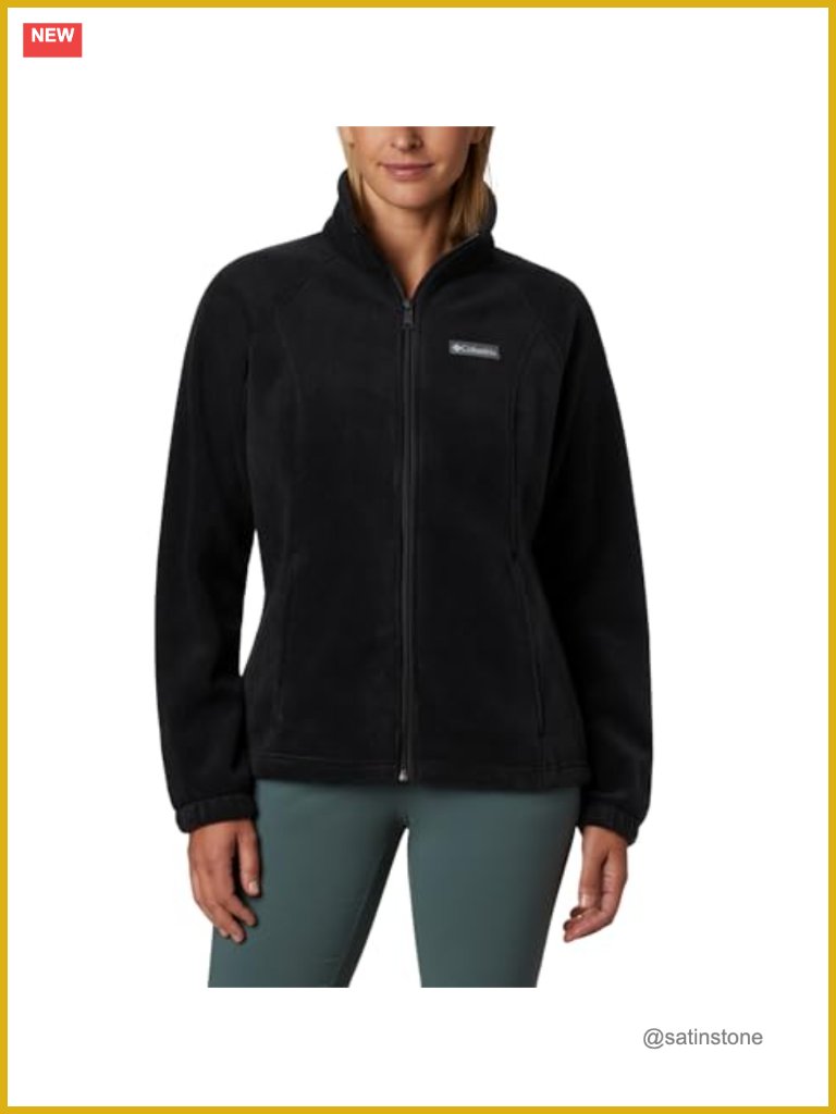 Plus-Size Full Zip Fleece Jacket With Zippered Pockets